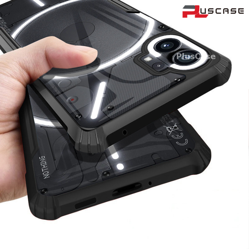 PlusCase for Nothing Phone Case Air Cushion Hard Crystal Clear Back Soft Border Shockproof Full Protection Phone Casing
