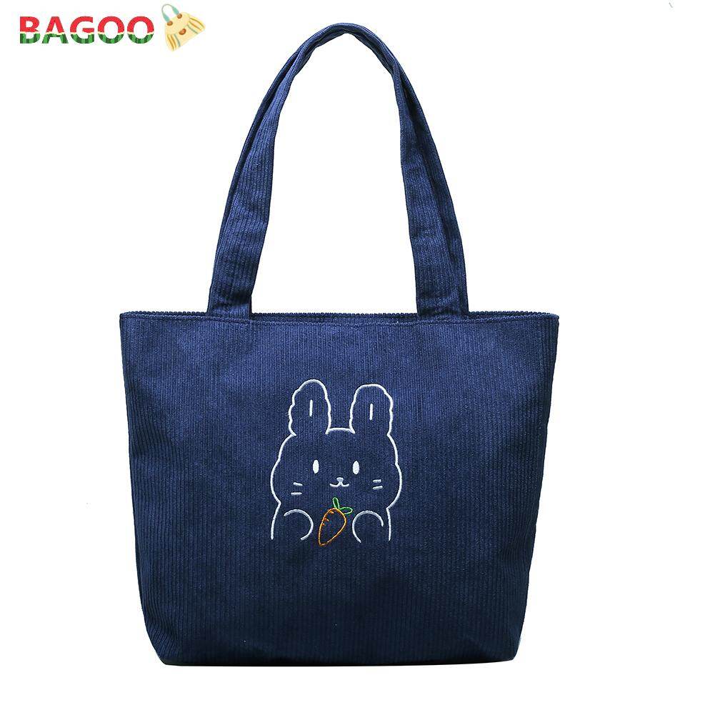 Women Corduroy Shoulder Bag Reusable Shopping Totes Pouch Ladies Large Capacity Eco Handbag