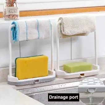 1pcs Plastic Kitchen Desktop Rag Rack Dish Cloth Drain Free Kitchen Desktop Rag Rack Dish Cloth