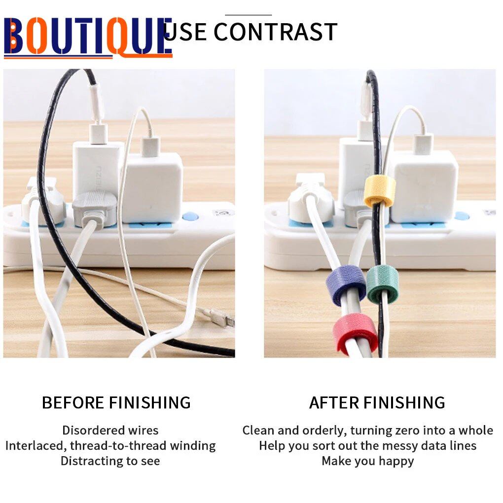 20 Cái Bộ Kẹp Giữ Dây Cáp Tie Máy Cuộn Dây Lặp Lại Neo Bằng Dây Thép Tie Cho Tai Nghe Chuột Cáp Cáp AUX Chủ Quản Lý Cáp