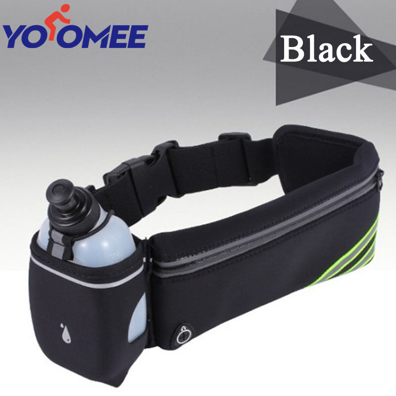 Yoomee Running Belt for Apple Phone 11 Pro Max Xr Xs X 10 8 7 6 Plus/Samsung/Phone Belt for Running Women Men Hydration, Reflective Running Waist Pack Workout Pouch Fanny Pack Bounce Runner Belt Bag