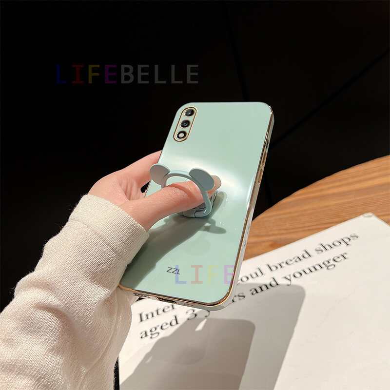LIFEBELLE Ốp Cho Samsung Galaxy A50 A50s A30s A70 Ốp, Có Giá Đỡ Gấu Dễ Thương Ốp Điện Thoại Mềm Sáng Tạo Cao Cấp Sang Trọng Cho Cặp Đôi Nữ Mạ Ốp Lưng Bảo Vệ Chống Sốc Bằng Silicon