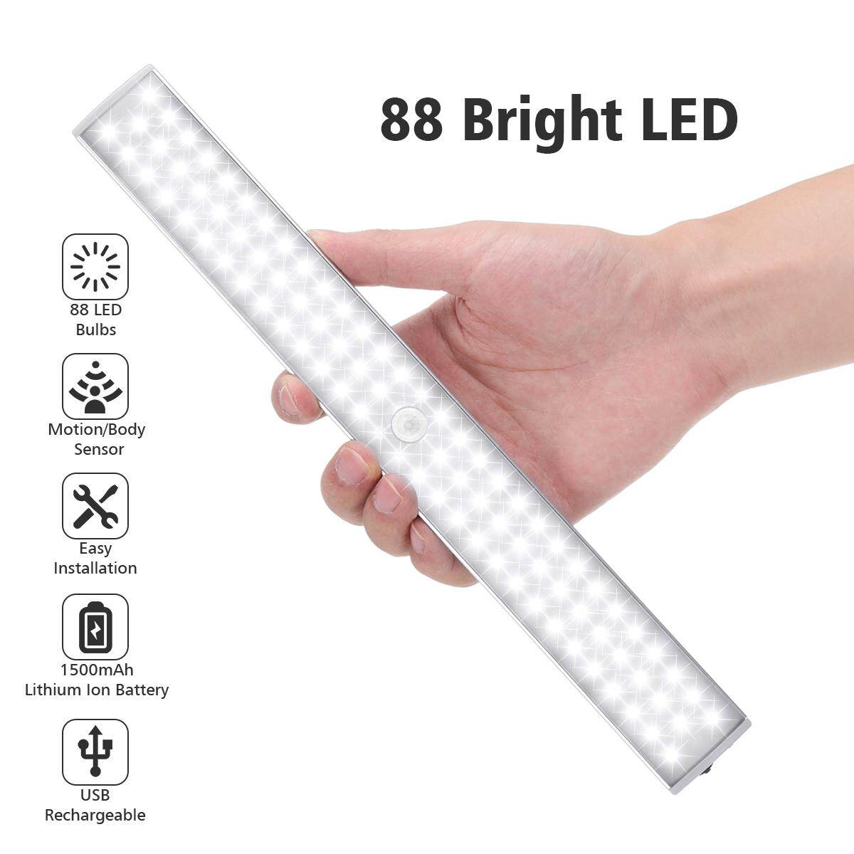 【Free Vận Chuyển + Đèn Flash Deal】2Pcs 88 LED Tủ Quần Áo Đèn Elfeland Dưới Tủ Không Dây Sạc Cảm Biến Chuyển Động 6500 K An Toàn