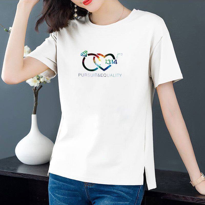 Áo Thun Nữ Văn Học Nghệ Thuật Phong Cách Mới Mùa Hè 2023 Áo Thun Tay Lỡ In Hình Ngắn Tay Áo Lót Cổ Tròn Dáng Rộng Thời Trang