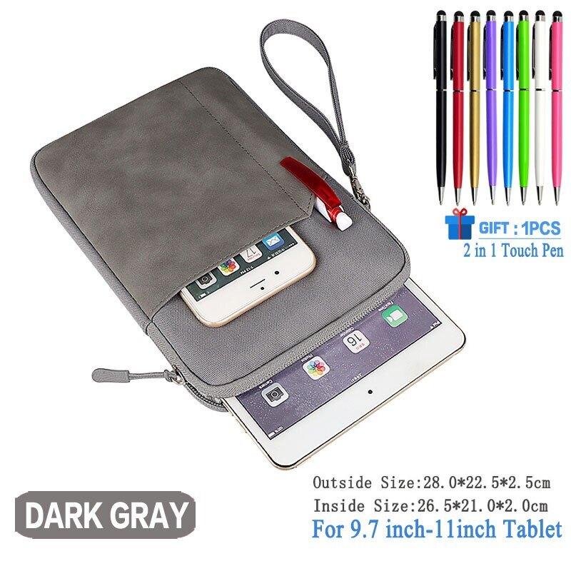 Pouch-Bag Liner Case For iPad Air 4 10.9 Pro 11 2020 Air 3 2 Tablet Shockproof Sleeve 10.2 9.7 7th 8th Gen 10.5 Zipper Handbag