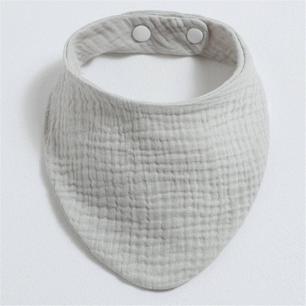 KELANSI Solid Color Soft Drool Stuff Bibs Snap Button for Newborn Feeding Drool Bibs Saliva Towel Triangle Bibs Baby Muslin Bibs Burp Cloths