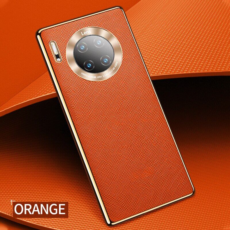 Luxury Plating Frame PU Leather Cross Pattern Phone Case for Huawei P60 Pro P50 P40 Mate 50 40 Pro Plus 30 Honor 50 SE V40 Nova 9 8 7 Honor Magic 3 Pro Metal Lens Ring Shockproof Cover