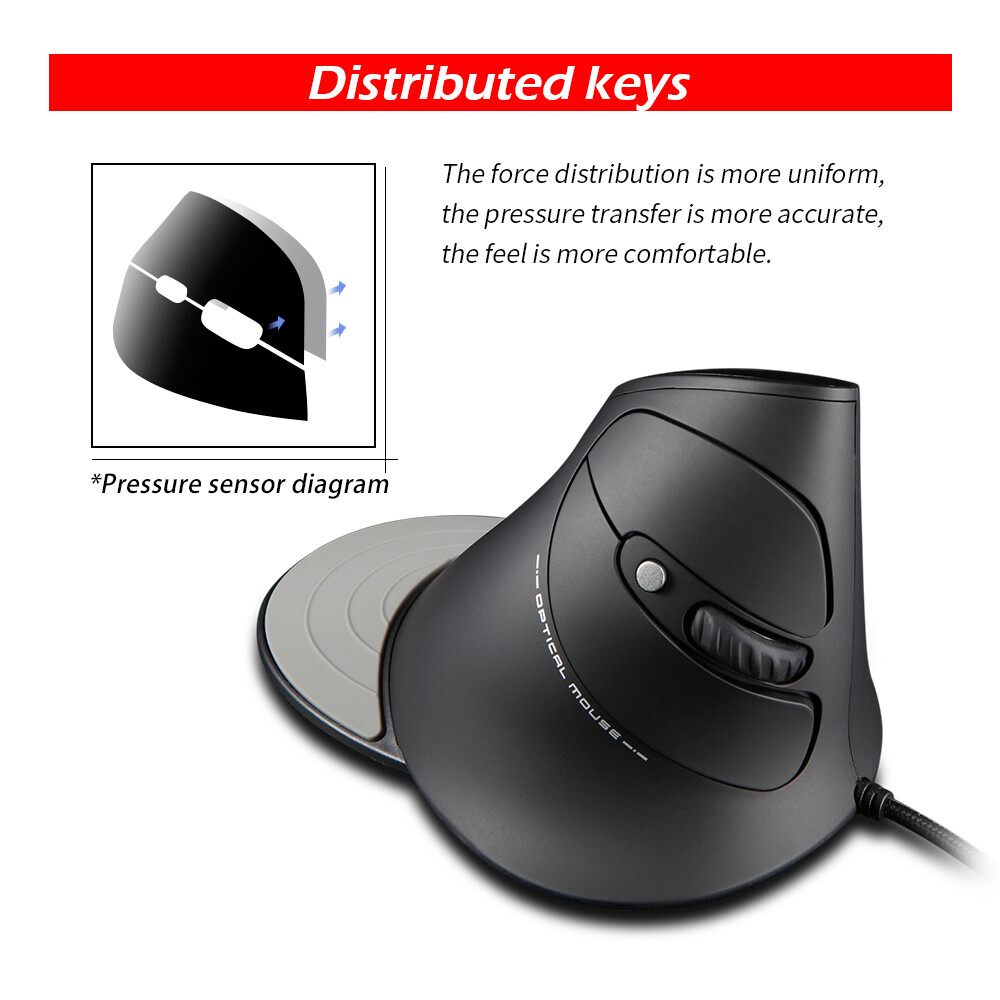 ZELOTES T-30 Chuột Quang Có Dây Chuột Đứng Có Dây USB Chuột Chơi Game 6 Phím Chuột Công Thái Học Với 4 Có Thể Điều Chỉnh DPI Cho PC Máy Tính Xách Tay