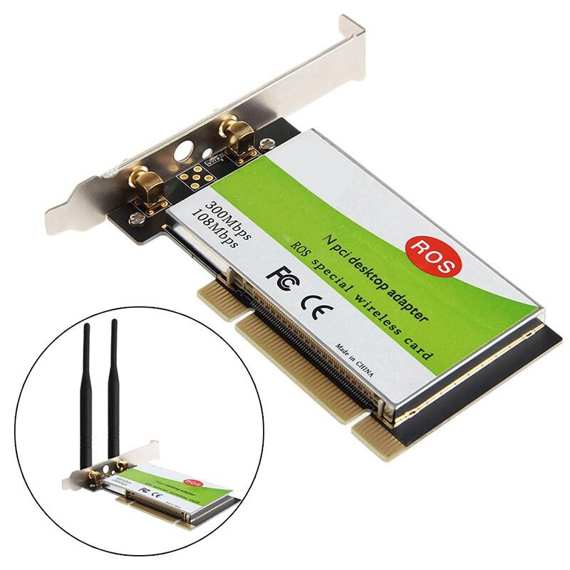 PCI 300M AR9223 802.11b/g/n Wireless WiFi Card for Desktop Laptop 6DB Antenna 