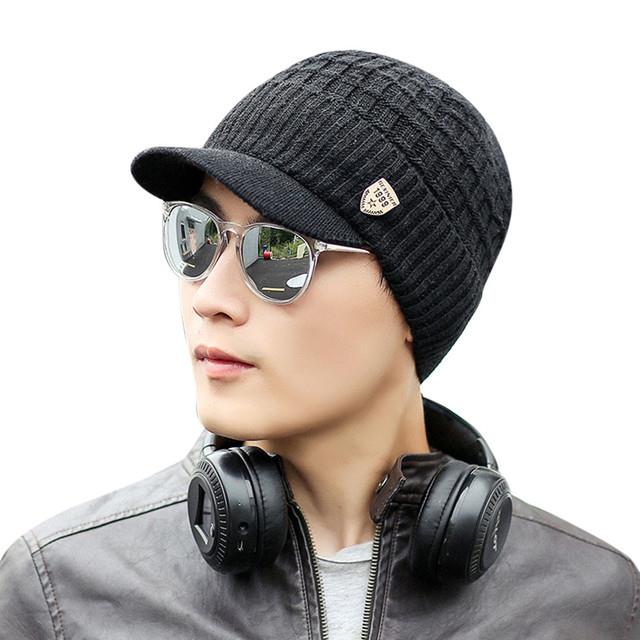 Men Warm Caps Hat Outdoor Hat Baggy Weave Crochet Winter Wool Knit Ski Beanie Hip Hop Caps Baseball Luxury Accessories