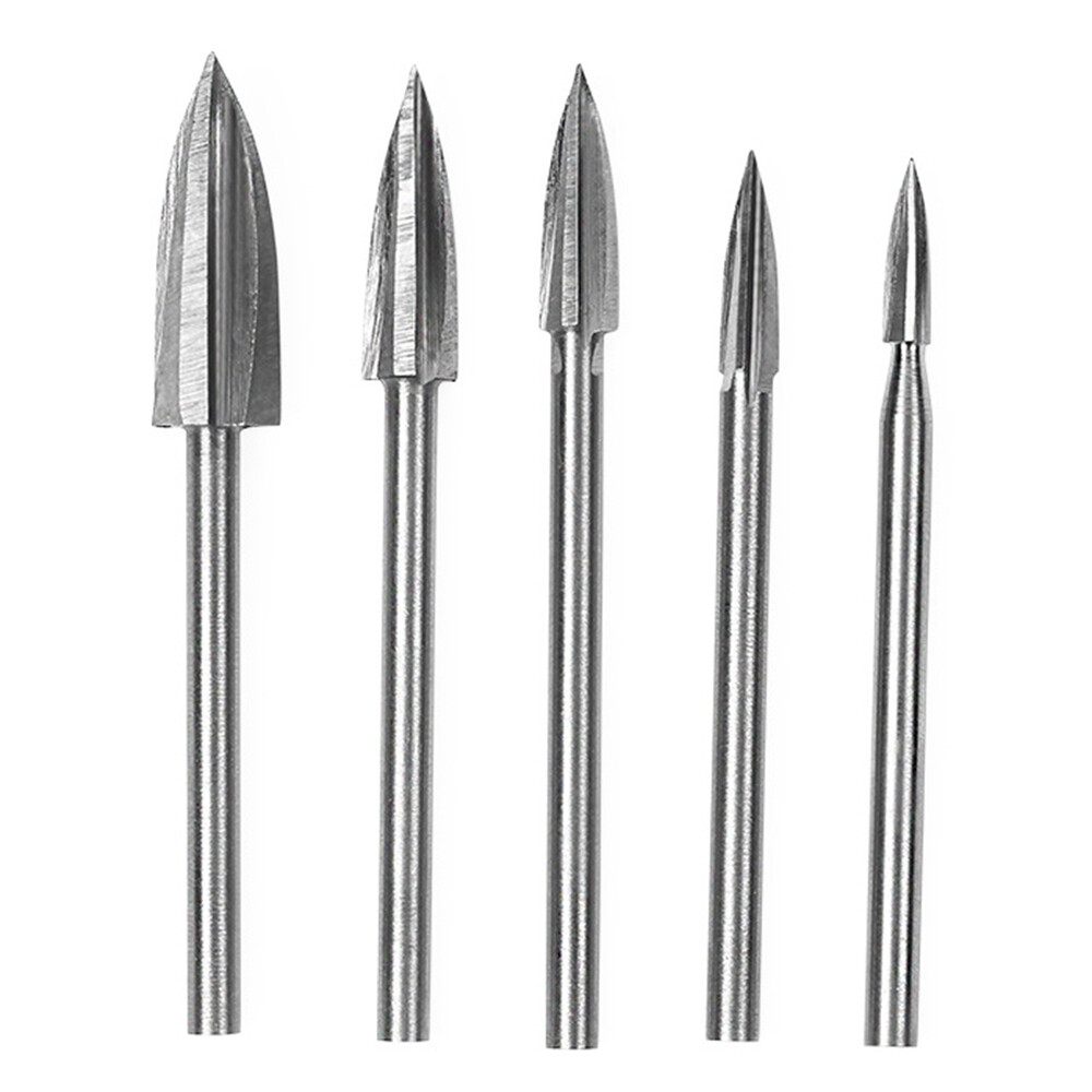 Smart Sensor 5 Pcs Woodworking Carving Tool Wood Carving Drill Bit Drilling Engraving Tools