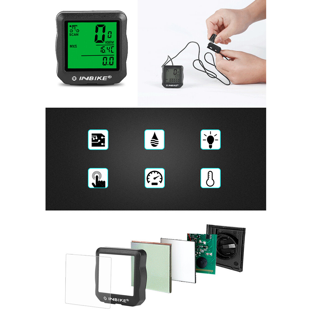 INBIK Cycling Bicycle Computer Speedometer MTB Road Bike Wired Odometer