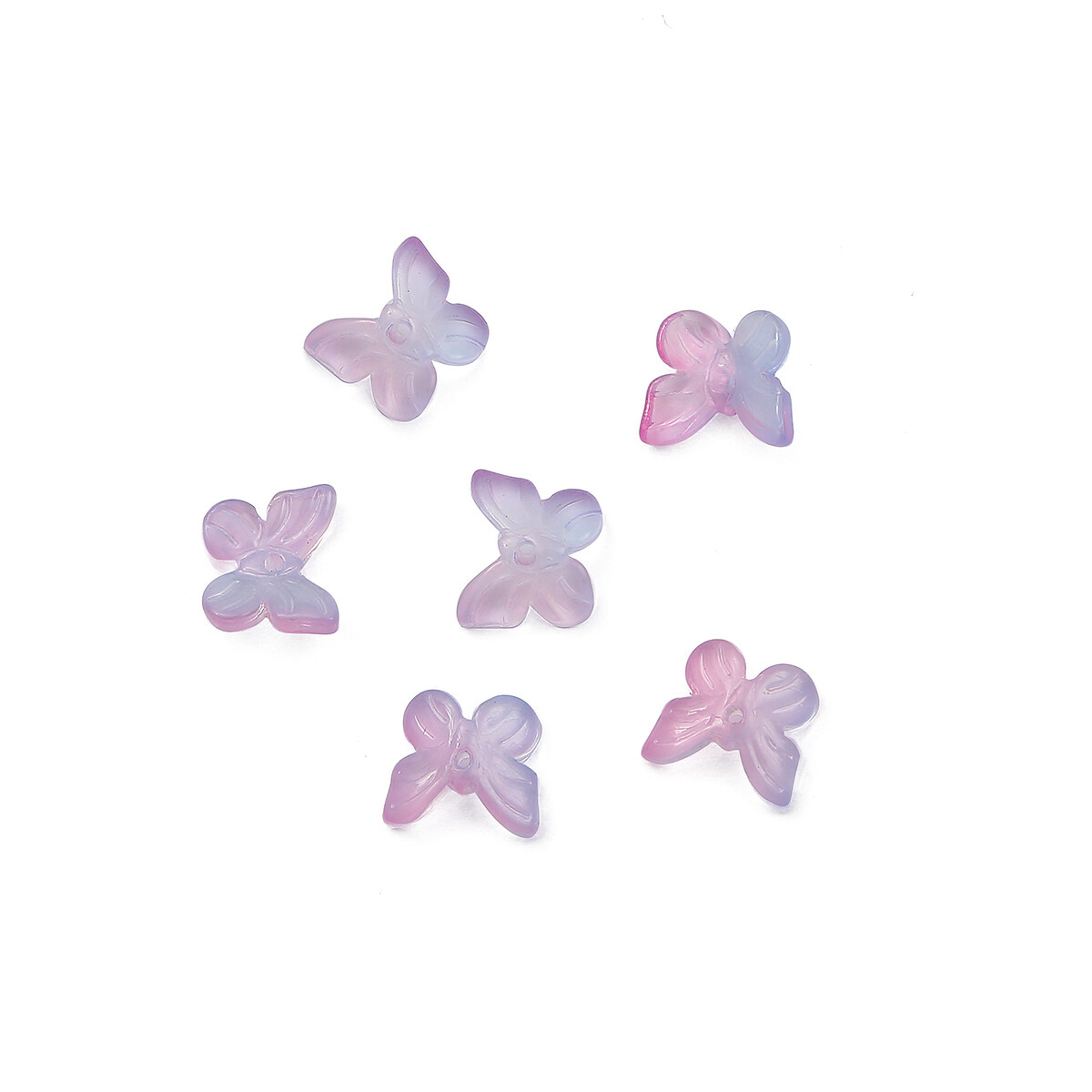 10Pcs 11x9.5mm Antique Butterfly Beads Gradient Color Glass Beads For Jewelry Making DIY Bracelet Necklace Crafts Accessories