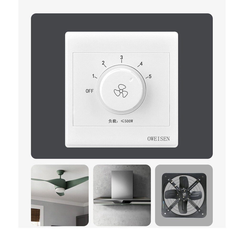 220V điều chỉnh quạt trần điều khiển tốc độ Rotary-ON/OFF nút tường dimmerswitch