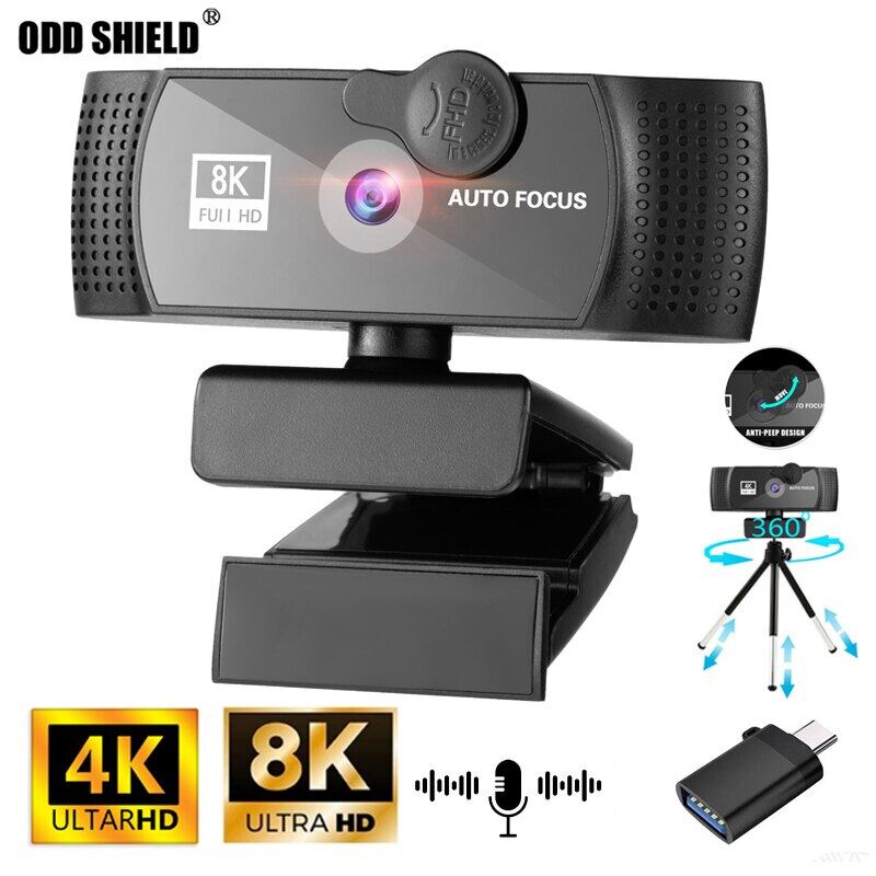 Webcam Camera Web Full HD 8K 4K Có Micro Camera Web Cắm USB Cho Máy Vi Tính Máy Tính Mac...