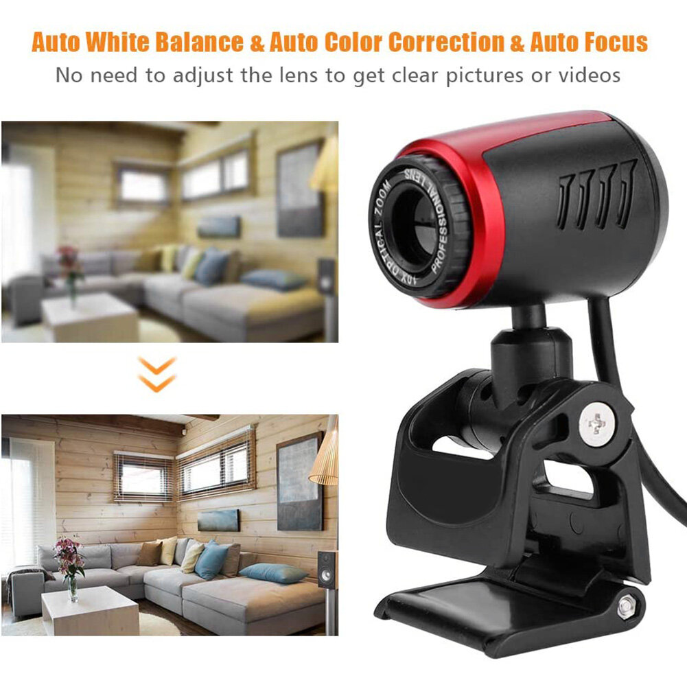 USB 2.0 Web Camera for Live Streaming Video Conference HD Webcam with MIC