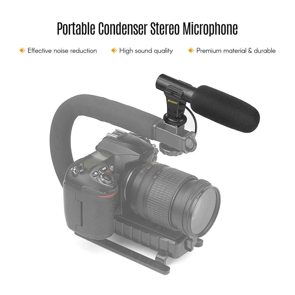 SHOOT XT451 Portable Condenser Stereo Microphone Mic with 3.5mm Jack