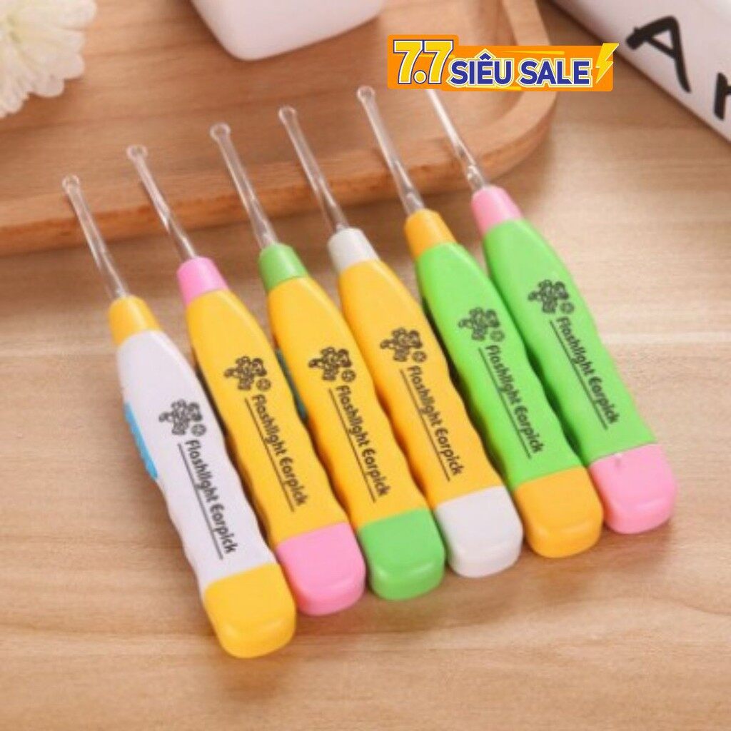 Ngoáy tai có đèn led - Lấy ráy, dáy tai, soi tai, ngoáy tai có đèn cho bé