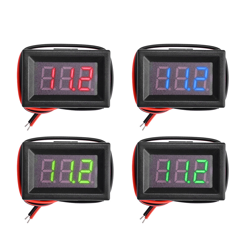 PANTHON Voltage Meter 2 Wires 0.36" DC4-30V Digital Voltmeter Gauge Tester LED Display Panel Mount Car Motorcycle B-attery Monitor