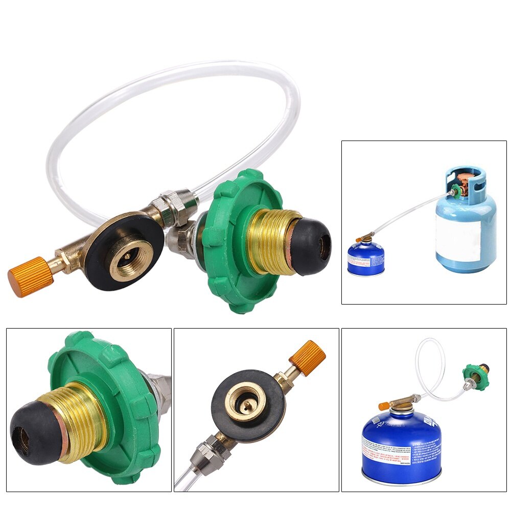 Camping Stove Propane Refill Adapter Flat Cylinder Tank Coupler Bottle Adapter