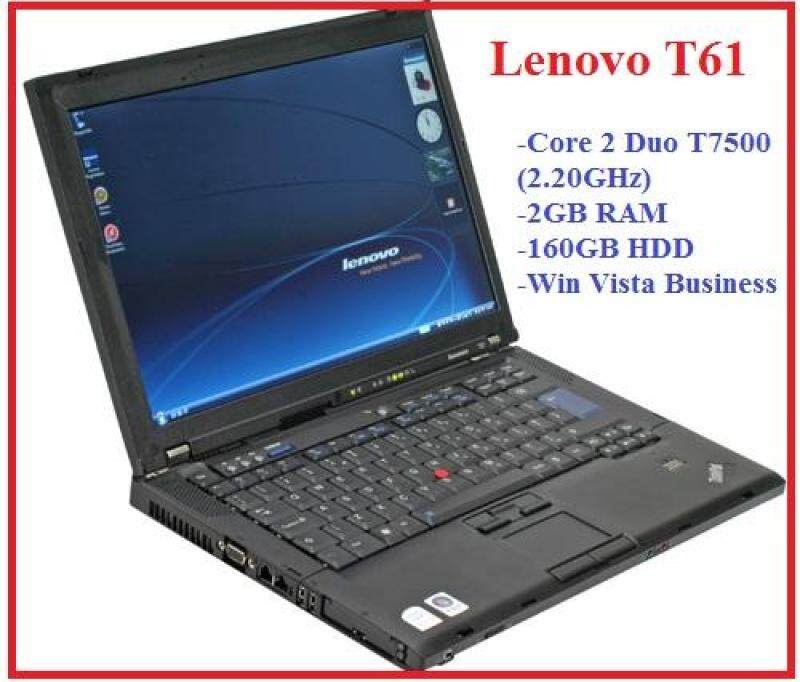 (Refurbished) Lenovo T61 Core 2 Duo T7500 2.20GHz / 2GB Ram / 160GB HDD / Win Vista Business Laptop Malaysia