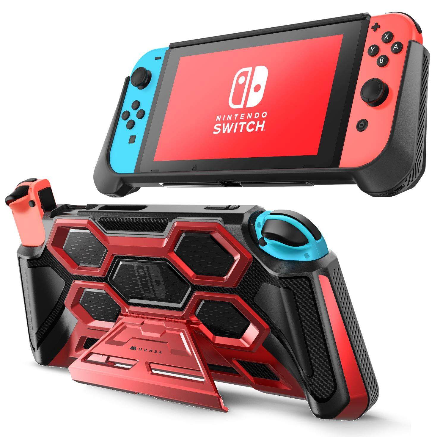 Mumba Protective Case for Nintendo Switch Heavy Duty Grip Cover for Nintendo Switch Console with Comfort Padded Hand Grips& Kickstand