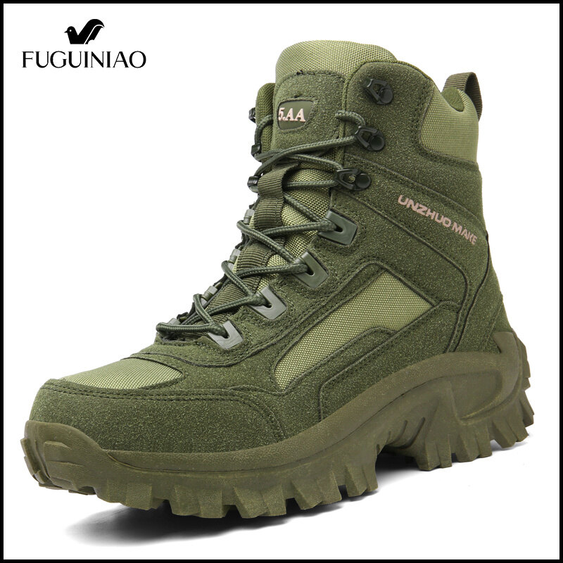 Fuguiniao 2022 Men's Hiking Shoes Classic Style Tactical Boots Non-slip Outdoor Climbing Shoes Free Shipping