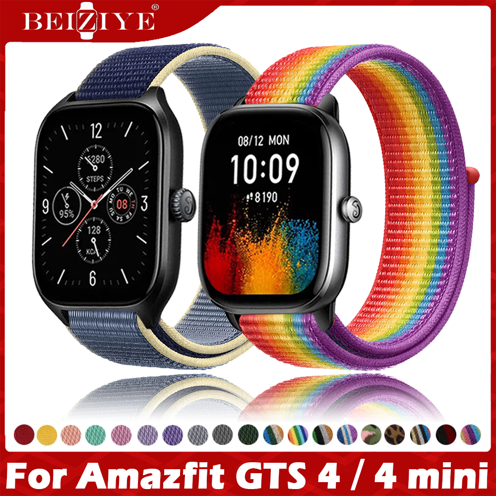 Dành cho dây đeo for Amazfit GTS 4 / GTS 4 mini Dây đeo đồng hồ thông minh nylon Dây đeo đồng hồ thông minh for Amazfit GTS4 / GTS4mini dây đeo nylon Dây đeo bằng vải nylon Dây đeo nylon mềm thoáng khí