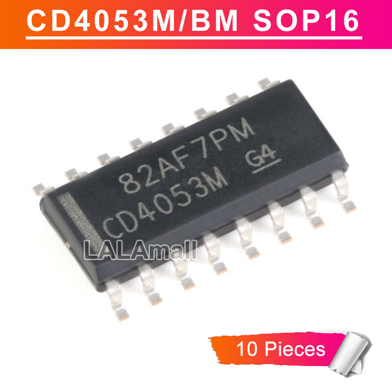 10pcs cd4053m cd4053bm sop16 cd4053bm96 sop-16 cd4053 sop smd cmos chip ic new original