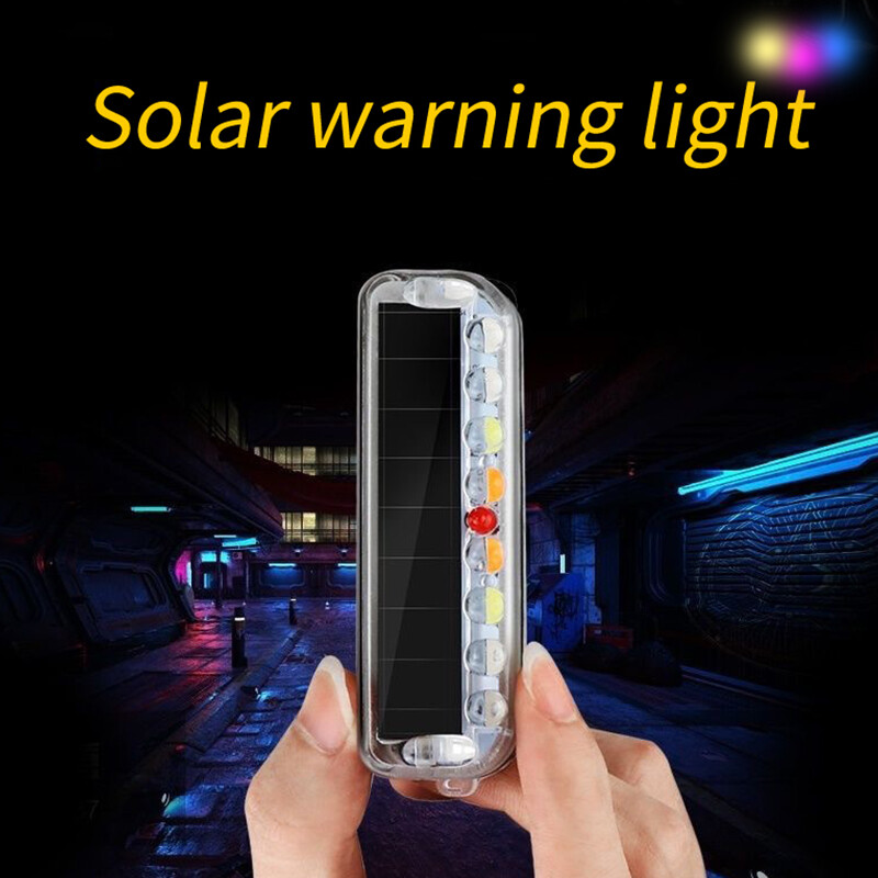 Đèn led SEAMETAL nhấp nháy mini cho xe hơi sạc năng lượng mặt trời màu cảnh sát chống nước-INTL