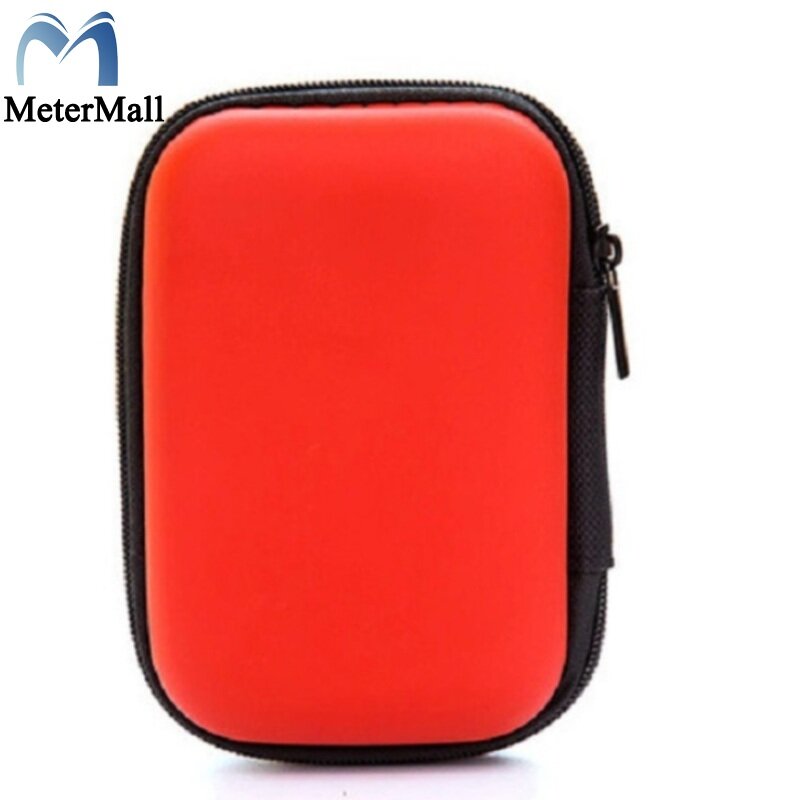 MeterMall Portable Square Shaped Zipper Enclosure Headphone Bag Pouch Earphone Case Charging Data Cable Holder