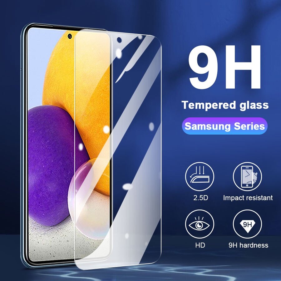 Clear Tempered Glass Screen Protector for Samsung Galaxy S23 FE S21 FE S20 FE A15 A25 A35 A55 A14 A23 A34 A54 A13 A23 A33 A53 A73 A12 A22 A32 A42 A52s A72 A11 A31 A51 A71 A01 A02 A03 A04 A05 A05S A10 A20 A30 A10s A20s A02s A03s A70s A21s A50 A30s A50s