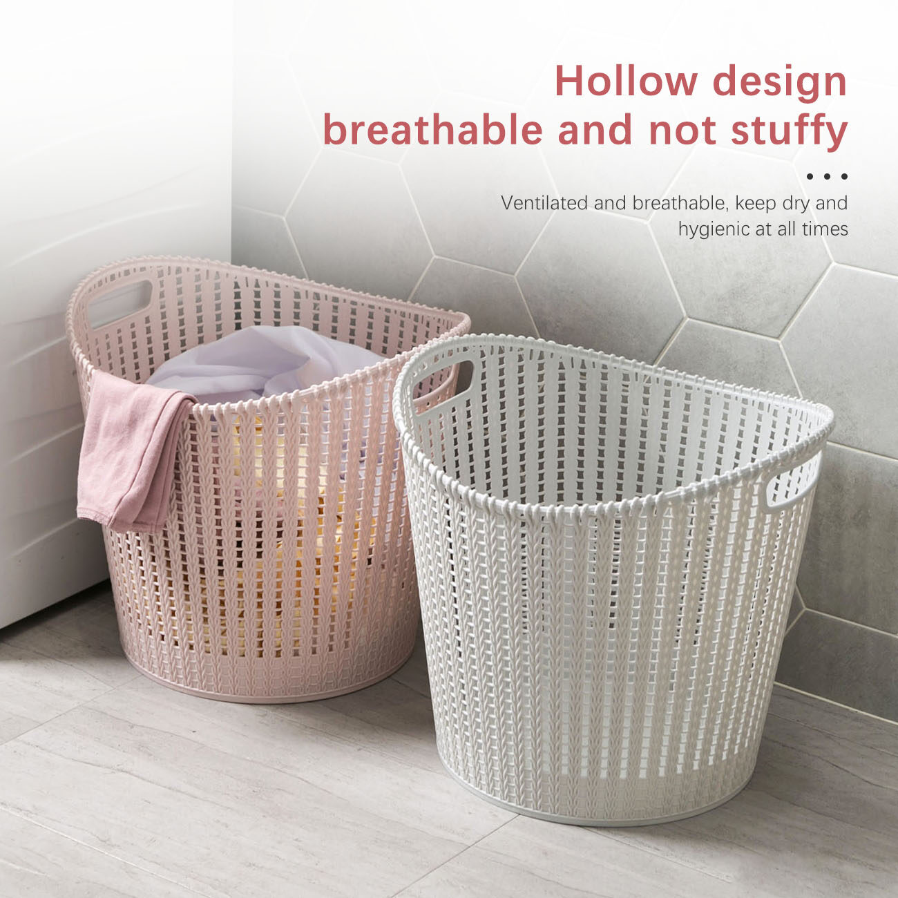 CNMF High-Capacity Hollow Washable Resilient Laundry Basket