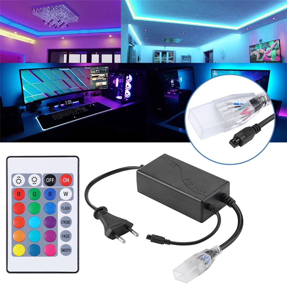 4 Pin Infrared 24 Keys Remote IR RGB LED Controller for 5050 Strip Lighting
