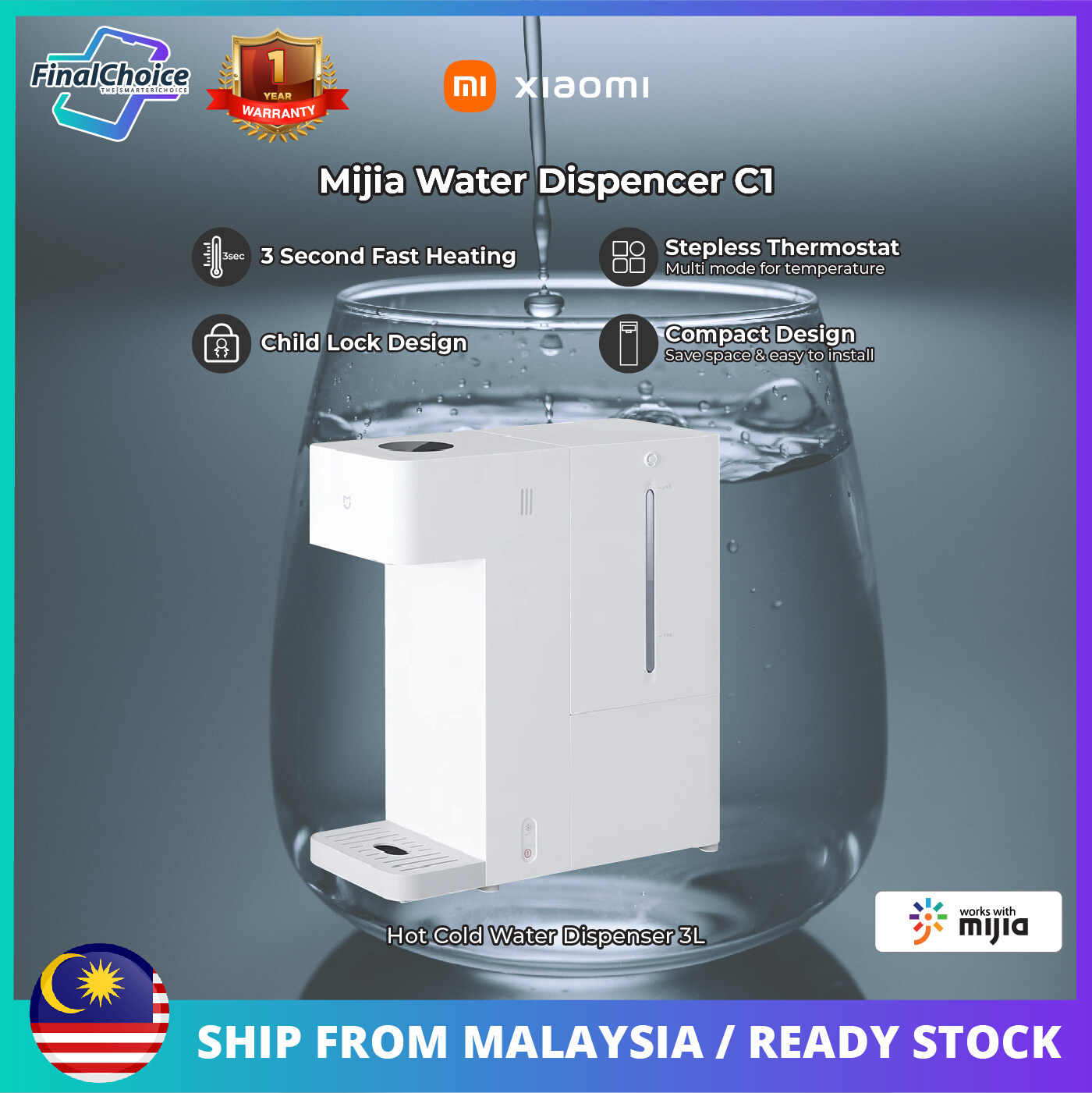 Xiaomi Mijia C1 Instant Hot Water Dispenser / Hot Cold Smart Water