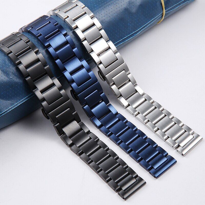 Cinturini Per Orologi In Acciaio Inossidabile 316L Massiccio, Argento - Foto 3