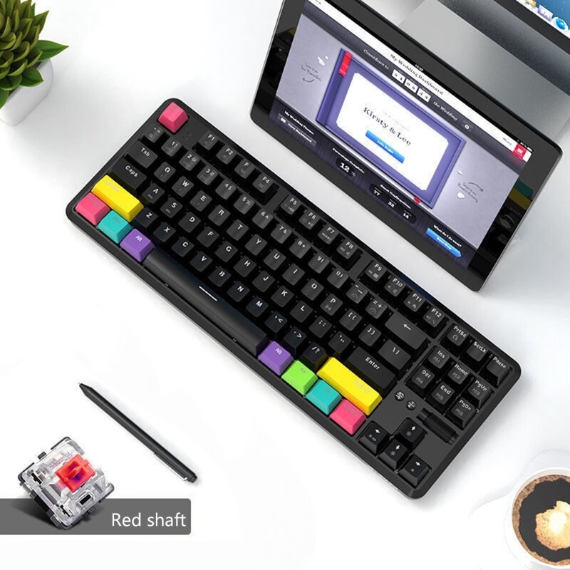 Bàn Phím Cơ 87 Phím | Top bán chạy Lazada Shopee Sendo Tiki 22 Bàn 87 phím cơ không dây/có dây sử dụng Bluetooth, tích hợp cáp sạc loại C và đèn nền RGB 2000MAh NKRO cho Ajazz K870T, hàng bán chạy