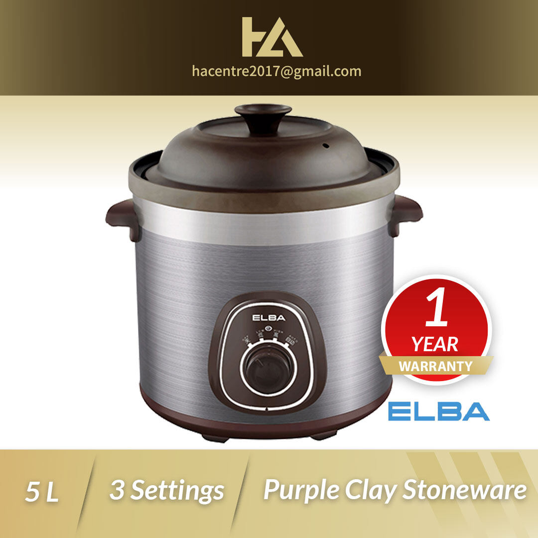 elba electric purple clay slow cooker