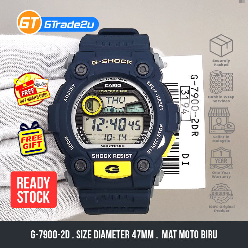 Casio G Shock Men G 7900 2D G 7900 2 G7900 2D Digital Mat Moto Biru Watch Blue Resin Band G Shock watch for man jam tangan lelaki casio watch for men casio watch