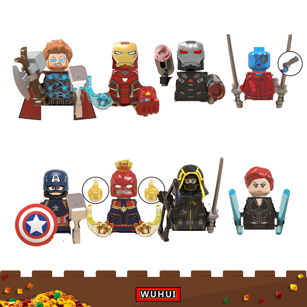WUHUI 8PCS Marvel Super Heroes Avengers Minifigures Toy Building Kit Building Blocks Hawkeye Thor Hulk American Captain Ironman Action Figure Building Bricks Kids Toy Toys for Boys Girls Compatible with All Brands