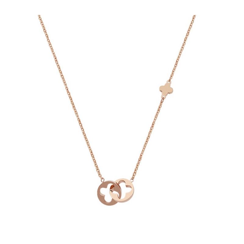 RAISS Choker Necklace Hollow Model Design Sheet Semicolor Rose Gold Titanium Steel Material For Women
