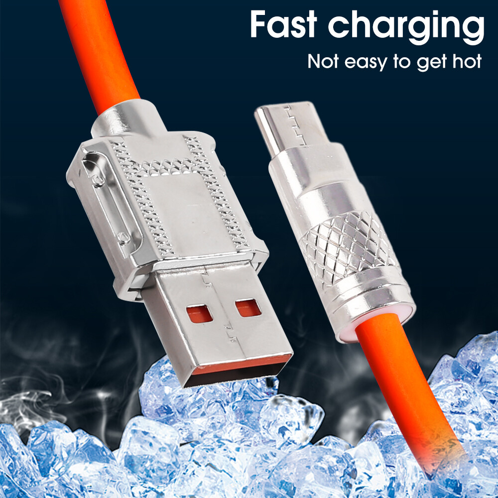 120W 6A sạc siêu nhanh loại USB dữ liệu C cáp cho trò chơi cho Xiaomi Huawei Oneplus Samsung POCO sạc Silicone lỏng USB C Cáp