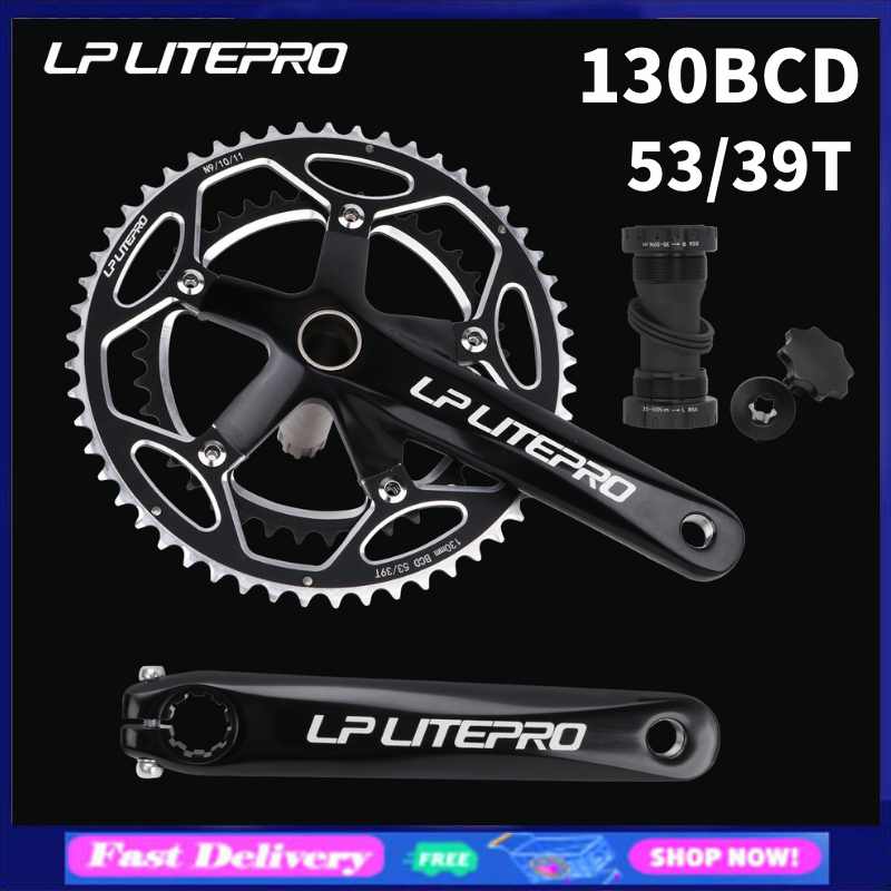 Litepro 53-39T Road Bike Crank Chainring Aluminum Alloy CNC 9/10/11 Speed  Folding Bike Double Chain Wheel Crankset Litepro
