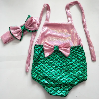 nikit 0-3Y Toddler Kids Baby Girls Summer Mermaid Swimwear Bow Swimsuit Swimming Clothes