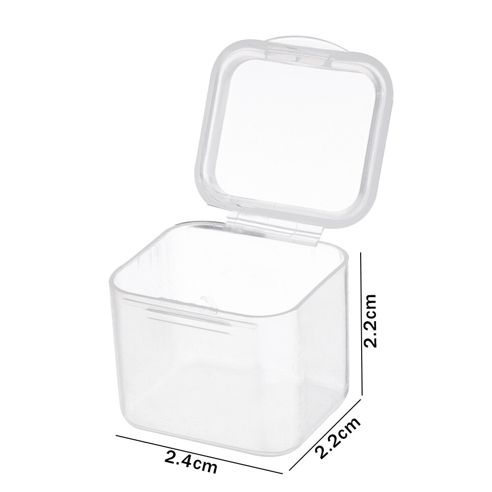 10PCS Hộp lưu trữ Mini Trong Suốt vuông hộp nhựa bông tai bao bì đồ trang sức lưu trữ nhỏ hình hộp vuông Giá xếp trang sức