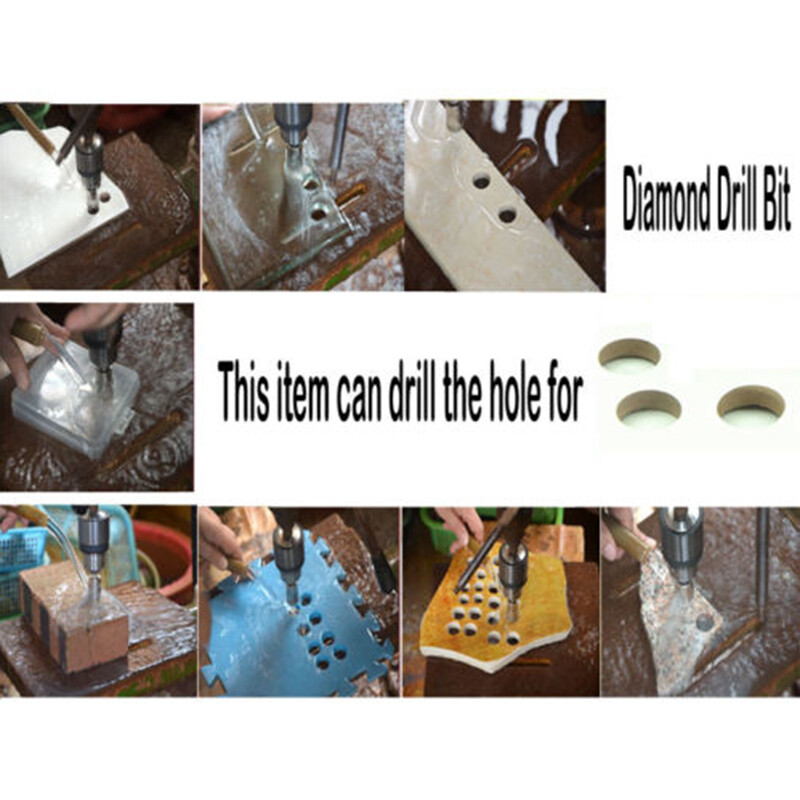 BOKALI 10pcs/set 3-50mm Diamond Tool Drill Bit Hole Saw Glass Ceramic Marble Tile