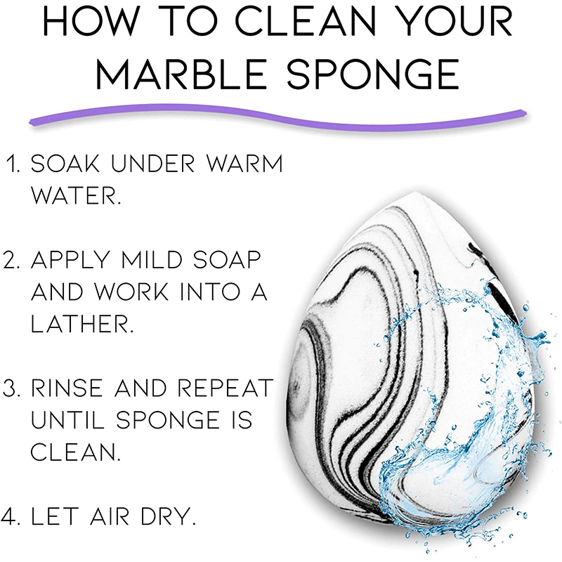 BEAUTYBIGBANG Premium Quality Marble Makeup Sponge Soft Microfiber Blender