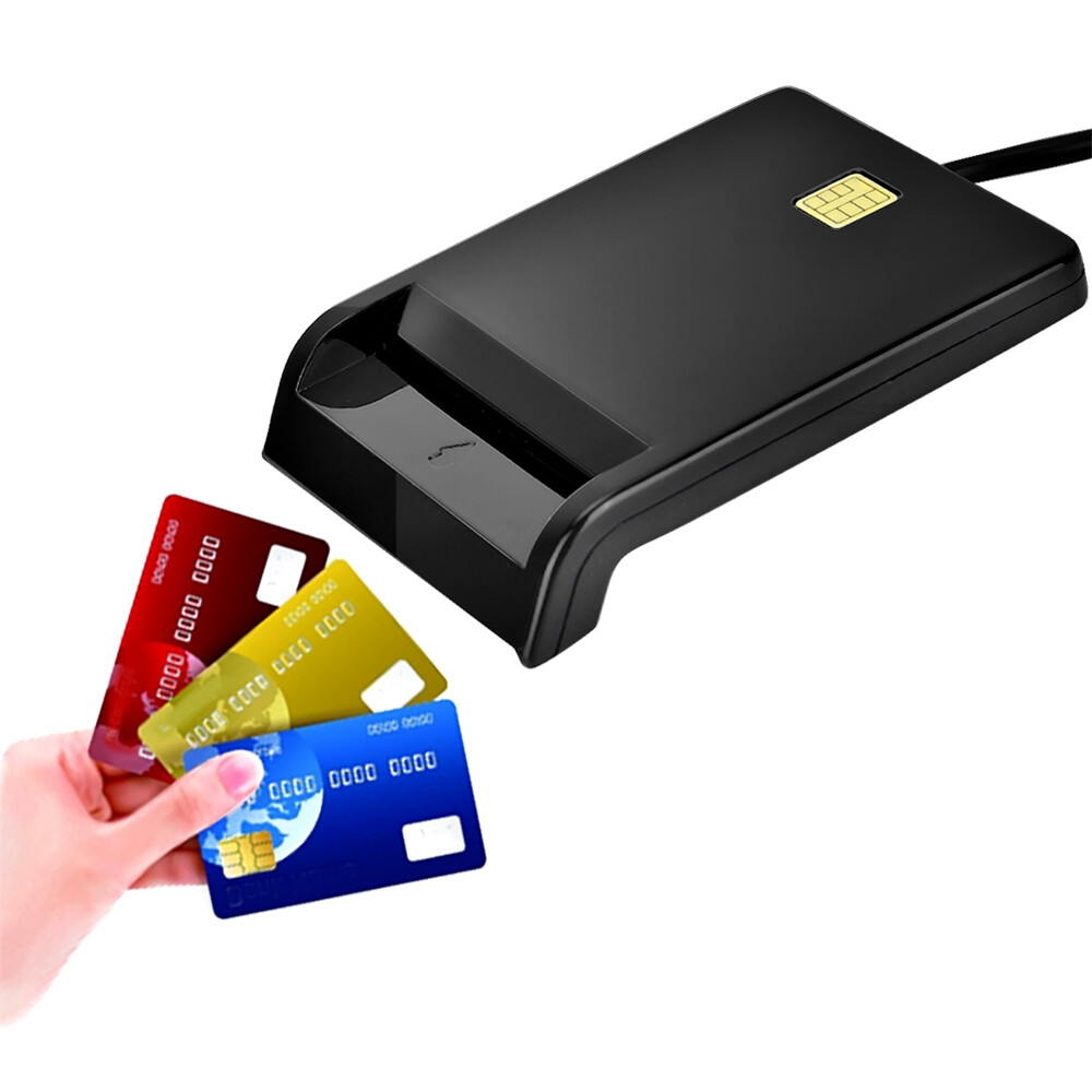 Original sim/atm/ic/id bank card smart card reader usb adapter black smart card reader id card reader ic card reader sim card eader usb card reader card reader bank card reader