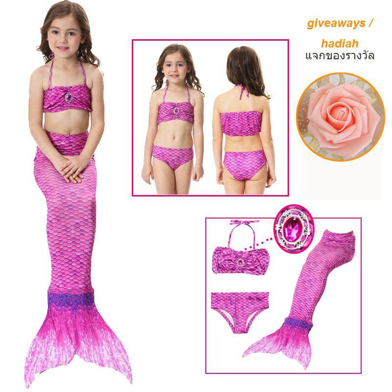 HIKAYA Little Girl's Mermaid Swimming Swimmable Mermaid Tail Swimwear  Costume For Swimming Beach Children Bikini Swimmable Suit Princess Mermaid  Tails Monofin Fancy Dress Lazada PH