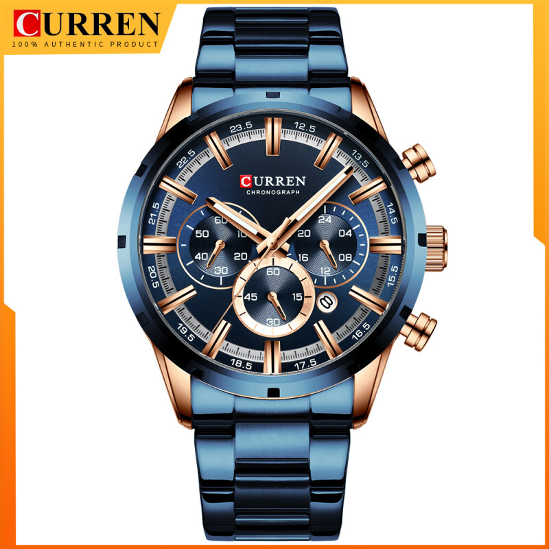CURREN Latest Fashion Men Watches with Stainless Steel Top Brand Luxury Chronograph Sports Quartz Wristwatch Men 8355 Malaysia